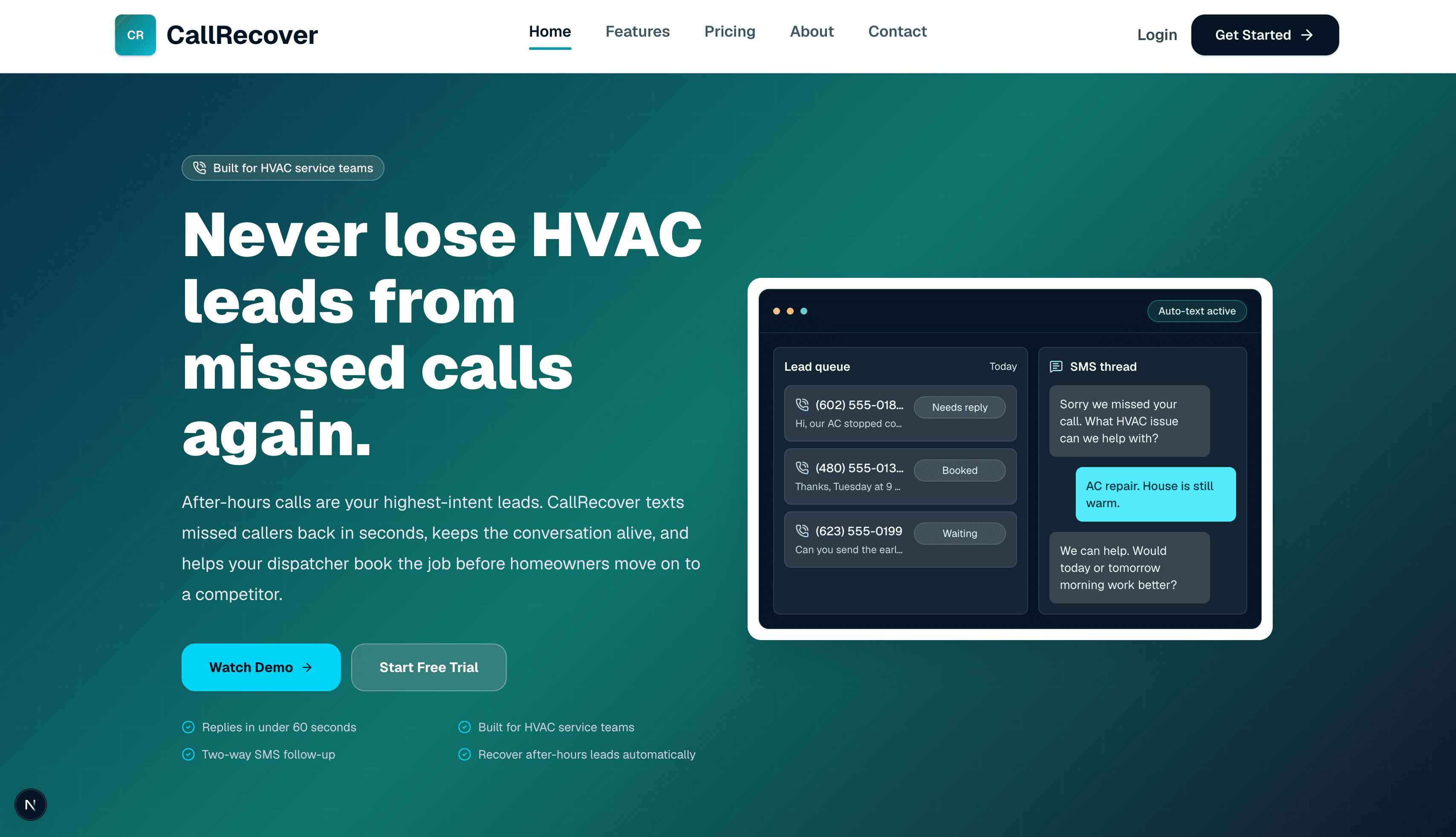CallRecover project preview